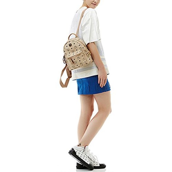 mcm mini backpack beige